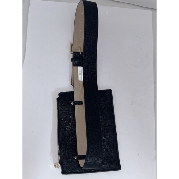 VINCE CAMUTO Black faux leather waist belt with bag Size Large - Picture 7 of 16